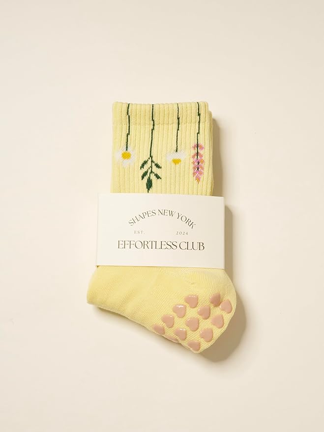 Crew Half Calf Grip Socks, Cutest Fruits Pilates Socks, Ruffle socks, Non-Slip, Barre Yoga Fitness