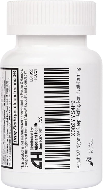 HealthA2Z Sleep Aid, Diphenhydramine HCl 25mg Softgels, Supports Deeper, Restful Sleeping, Non Habit-Forming (96 Softgels)