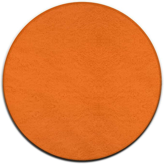Large Machine Washable Circular Rugs, Home Decor Round Mat for Living Room Sofa Office Compatible with Orange