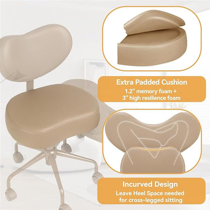 Meditation Chair Plus, Cross Legged Chair with Wheels, ADHD Chair, Criss Cross Desk Chair with Lumbar Support and Adjustable Stool, Flexible Design for Fidgety Sitters, Black