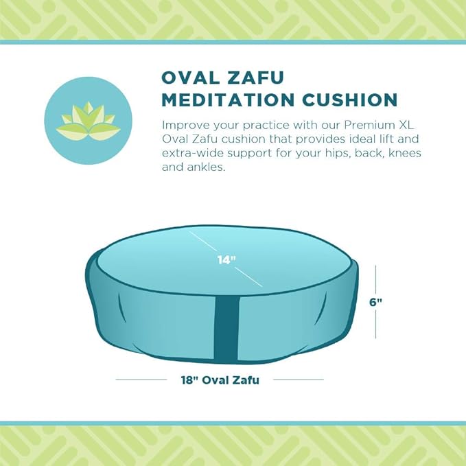Bean Products Hemp Zafu Meditation Cushion for Sitting on Floor, Hemp Yoga Pillow, Zafu Meditation Pillow, Zen Seiza Kneeling Prayer Pad Support - Made in USA - Oval Cocoa