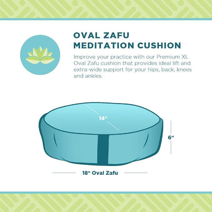Bean Products Hemp Zafu Meditation Cushion for Sitting on Floor, Hemp Yoga Pillow, Zafu Meditation Pillow, Zen Seiza Kneeling Prayer Pad Support - Made in USA - Oval Cranberry