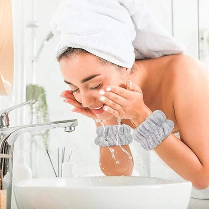 8Pcs Microfiber Wrist Bands for Washing Face, Absorbent Face Washing Wristbands, Spa Wristbands for Face Washing, Wrist Towels for Washing Face, Prevent Water from Spilling Down Your Arms.