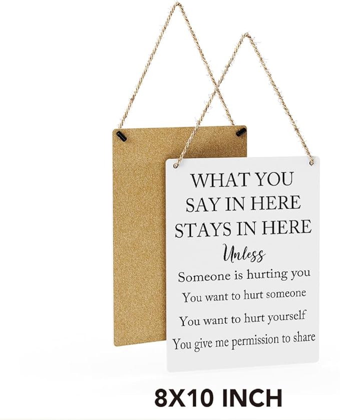 Rustic Mental Health Mindfulness Posters Counselor Psychologist Gift Wood Decor Sign Positive Affirmations Wall Decor for Consultation Room Therapy Office Bedroom Dining Room Living Room