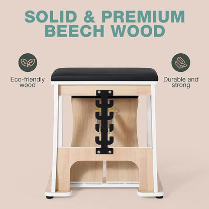 ARKANTOS Pilates Chair, Multi-Functional Stability Chair with Adjustable Resistance, Compact Home Gym Equipment for Full-Body Workout, Black