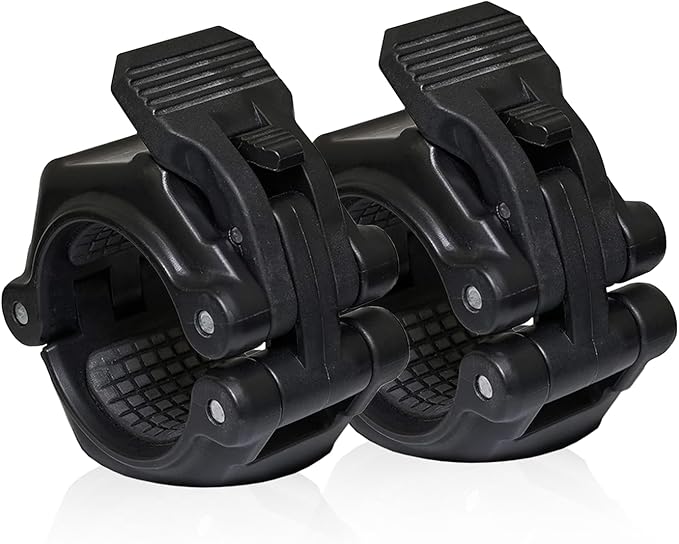 EXURA Pair of Anti Slip Barbell Clamps Two Units Collars Weight Clips, Anti Slip Pair of Olympic Barbell Clamps, Barbell Collars, Barbell Clips, Weight Clips for Bars, Gym Clips, Weight Clamps
