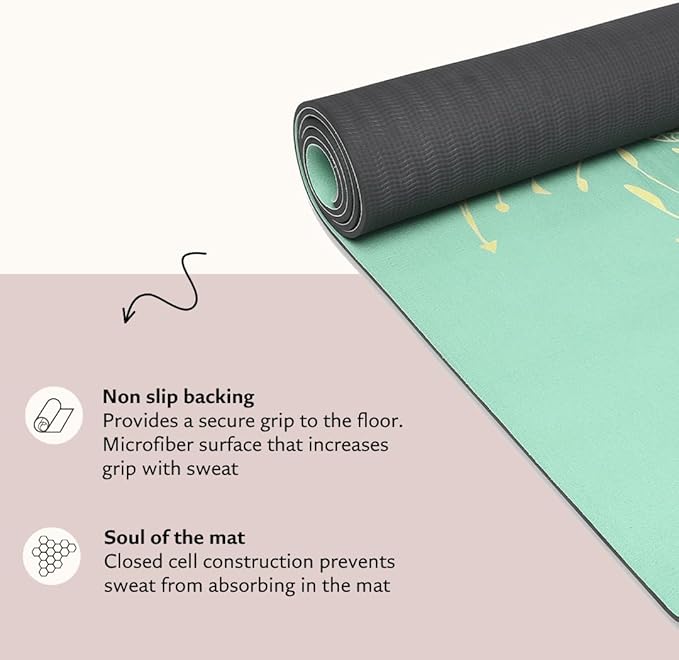 Shakti Warrior TPE Yoga Mat - Artist Designed, Premium eco friendly mats, Non Slip, Non toxic, Great For Regular & Hot Yoga, Pilates and Workouts (72 inch x 24 inch x 6mm thick)