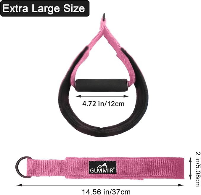 Pilates Double Loop Straps for Pilates Reformer, Fitness Metal D Ring Straps Handle, Pilate Accessories Yoga Wristbands Exercise Straps for Gym Home Workout 2PCS