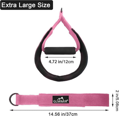 Pilates Double Loop Straps for Pilates Reformer, Fitness Metal D Ring Straps Handle, Pilate Accessories Yoga Wristbands Exercise Straps for Gym Home Workout 2PCS