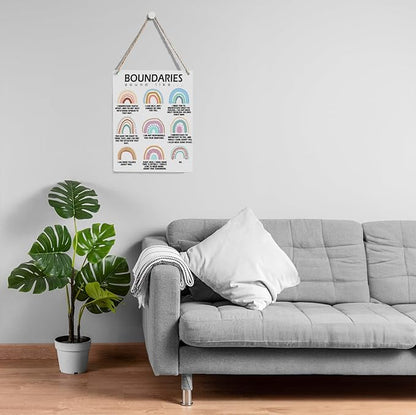 Rustic Mental Health Therapy Counselling Office Mindfulness Posters Psychologist Gift Wood Decor Sign Positive Affirmations Wall Decor for Consultation Room Bedroom Dining Room Living Room