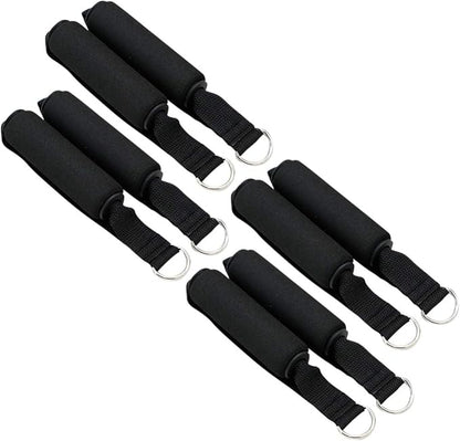 Garneck 4pcs Resistance Band Handles Plastic D Ring Exercise Strap Foam Handle Band Fitness Equipment for Home Gym Overhead Strength Training Stretching Black