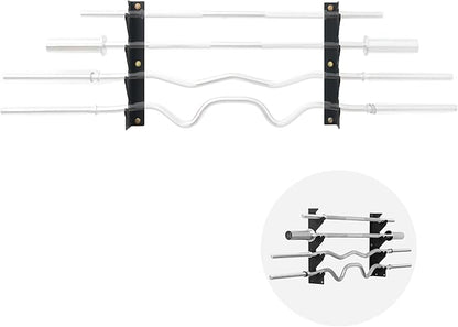 Olympic Wall Mounted Barbell Storage Rack Holder Stand Hanger for Olympic Barbell, Curl bar,Home, Commercial, Garage Gym (4 bars)