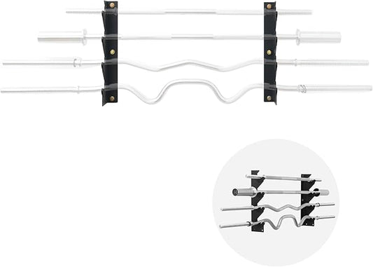 Olympic Wall Mounted Barbell Storage Rack Holder Stand Hanger for Olympic Barbell, Curl bar,Home, Commercial, Garage Gym (4 bars)