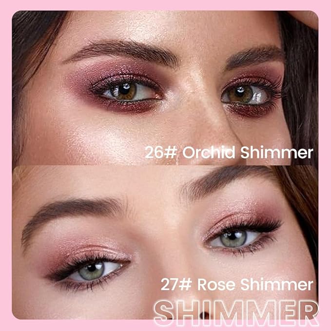 evpct 2Pcs Cream Eye Shadow Brightener Sticks Set for Eyes Waterproof, Orchid & Rose Shimmer Cream Eyeshadow Applicator Stick Long Lasting Pigmented Eye Makeup sombras en crema para ojos 26+27