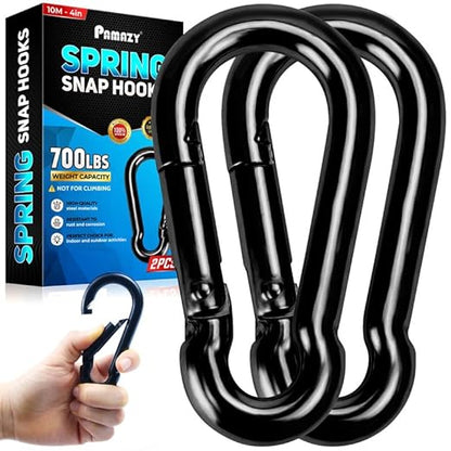 2Pcs 4In Spring Snap Hooks 700LBS Capacity, Carabiner Clip, Heavy Duty Rope Connector, Quick Link Carabiners Spring Snap Hooks for Indoor & Outdoor Activity, Camping, Climbing, Fishing, Hiking