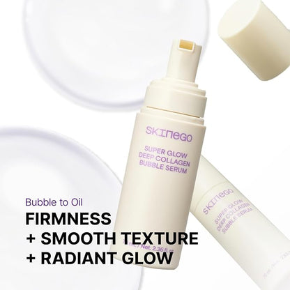 Super Glow Deep Collagen Bubble Serum with 1,005,189ppb Collagen – Anti-Aging, Hydrating, Skin-Firming, Fine Line Care, Korean Skincare – 2.36 fl.oz