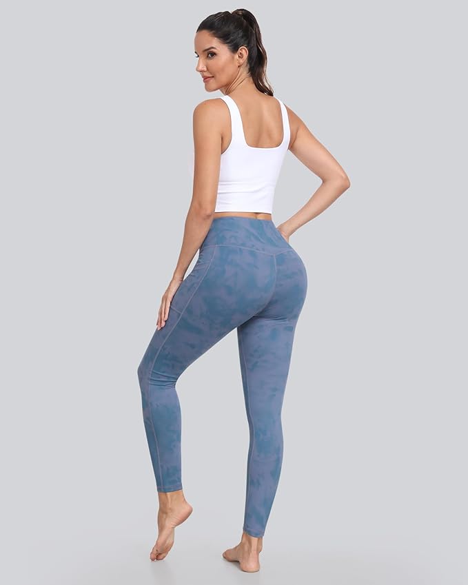 CHRLEISURE Leggings with Pockets for Women, High Waisted Tummy Control Workout Yoga Pants