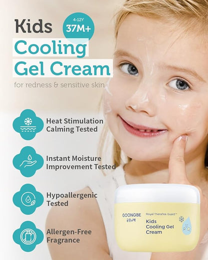 GOONGBE Kids Sun Lotion SPF 40 & Cooling Gel Cream - Zinc Oxide Mineral Sunscreen & 3-Second Soothing Relief - Korean Skincare for Sensitive Skin - Vegan Hypoallergenic, 2.82oz & 3.38oz