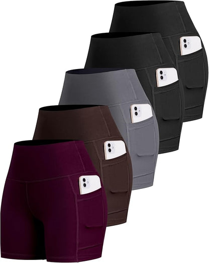 LZYVOO Biker Spandex Shorts Women, High Waisted Tummy Control Workout Yoga Shorts with Pockets