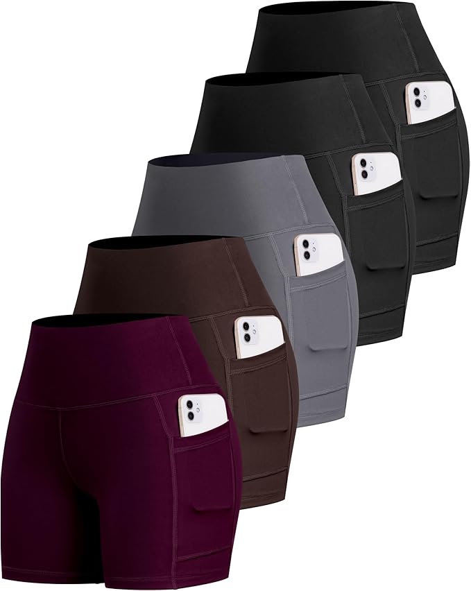 LZYVOO Biker Spandex Shorts Women, High Waisted Tummy Control Workout Yoga Shorts with Pockets