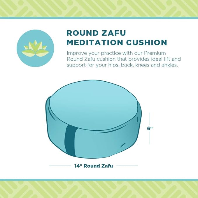 Bean Products Hemp Zafu Meditation Cushion for Sitting on Floor, Hemp Yoga Pillow, Zafu Meditation Pillow, Zen Seiza Kneeling Prayer Pad Support - Made in USA - Round Cocoa