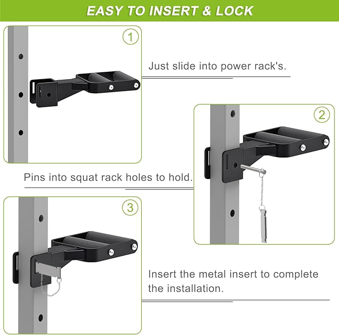 Kipika Y-Shaped Dip Bar for Power Cage with 5/8" or 1" Hole - Dip Bar Attachments for Home Gym - Heavy Duty Power Rack Attachments - Squat Rack Accessories for Strength Training