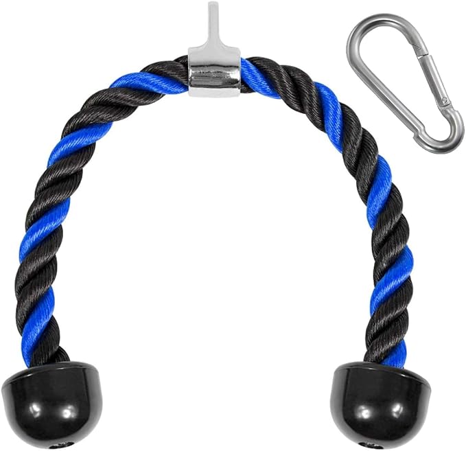 Yes4All Deluxe Tricep Rope Cable Attachment, 27 & 36 inch with 4 Colors, Exercise Machine Attachments Pulley System Gym Pull Down Rope with Carabiner
