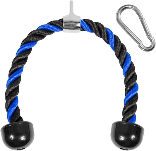 Yes4All Deluxe Tricep Rope Cable Attachment, 27 & 36 inch with 4 Colors, Exercise Machine Attachments Pulley System Gym Pull Down Rope with Carabiner