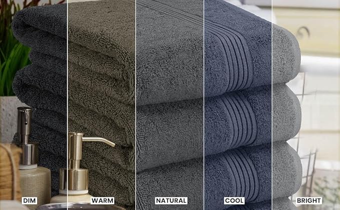 Utopia Towels 4 Pack Bath Towels Set, 27 by 54 Inches, 100% Ring Spun Cotton, Quick Dry, Highly Absorbent, Soft Feel Towels, Perfect for Daily Use, Grey