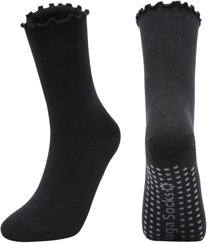 3/6 Pairs Cute Pilates Socks with Grips,Yoga Socks Barre Sock Non Slip Embroidery for Barre Ballet Barefoot Workout