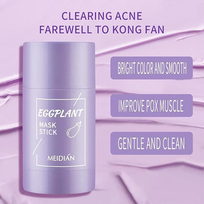 Clay Mask For Face, Blackhead Remover For Face, Deep Pore Cleansing, Moisturizing, Skincare Facial Mask for Refining Pores and Controlling Oil (Eggplant)