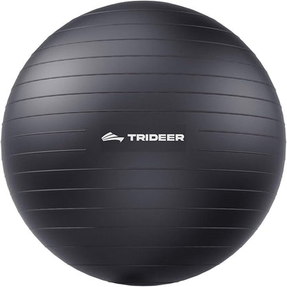 Trideer Exercise Ball for Yoga, Pilates & Fitness – Stability Ball Equipment for Home Gym & Office Chair, Core & Balance Training Accessories, Physical Therapy Equipment, Quick Pump Included, 5 Sizes