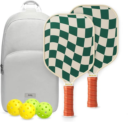 Pickleball Paddles Set of 2/4- USAPA Approved Graphite/Fiberglass Pickleball Racket, 2 Pickleball Rackets, 4 Balls and 1 Portable Carry Bag, Aesthetic Pickle Ball Set for Men Women Beginners