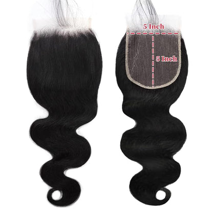 5x5 Hd Lace Closure Human Hair 18 Inch Body Wave 5x5 Closure 12A Grade Hd Transparent Lace Frontal Closure Pre Plucked Natural Black