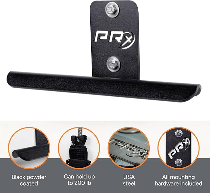 PRx Performance Wall-Mounted Heavy Duty Storage Hanger for Weight Vests,Tactical Gear, Backpacks,and Body Armor Plate Carrier Vests -Durable Steel Construction for Home Gym Accessories-USA-Made -Black