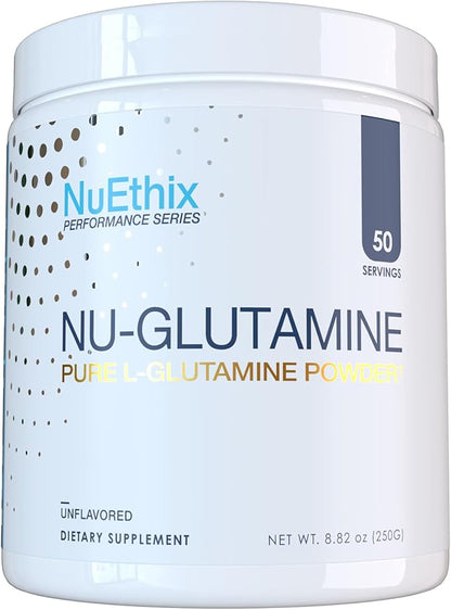 Nu-Glutamine Pure L-Glutamine Powder for Muscle Growth & Recovery & Soreness - Maximize Your Performance and Workout - 5g per Serving - 50 Servings
