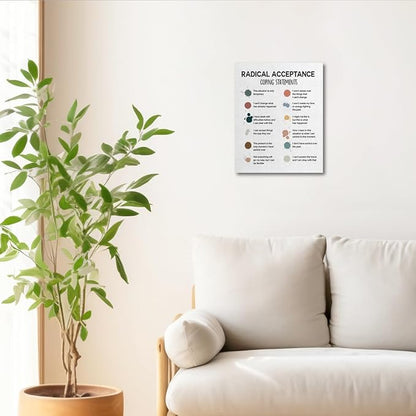 Mental Health Décor, Mental Health Wall Art, Mental Health Posters, School Counselor Supplies, Canvas Wall Art, DBT Poster, Therapist Office Decor, Radical Acceptance Canvas Poster 10x12 inch