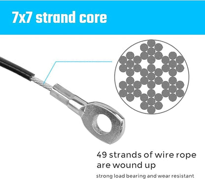 4 Pack 1'10" Fitness Replacement Gym Cable for Home Gym Pulley Equipment, Load 220 lb