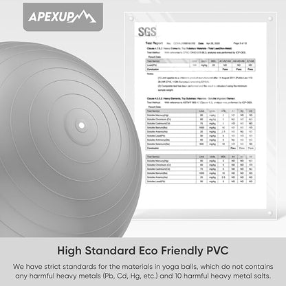 APEXUP Yoga Ball Exercise Ball Anti Slip Heavy Duty for Fitness, Balance & Core Workout
