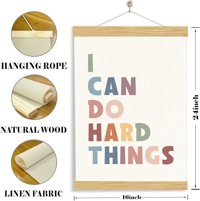 YGSDZY Therapy Office Decor, I Can Do Hard Things, Affirmations For Kids, Boho Classroom Decor, Classroom Posters, Affirmations Poster, Homeschool Decoration, Mental Health Posters