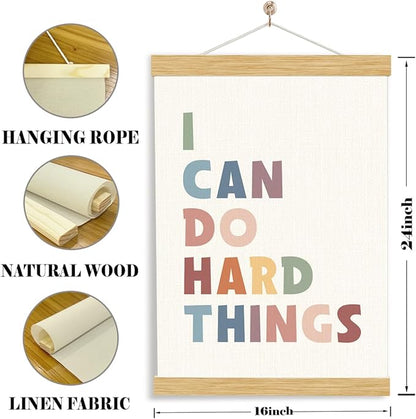 YGSDZY Therapy Office Decor, I Can Do Hard Things, Affirmations For Kids, Boho Classroom Decor, Classroom Posters, Affirmations Poster, Homeschool Decoration, Mental Health Posters