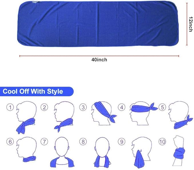 Sukeen [4 Pack Cooling Towel (40"x12"),Soft Microfiber Chilly Towel for Yoga,Sport,Running,Gym,Workout,Camping,Fitness,Workout & More Activities