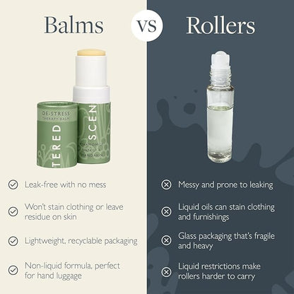 Scentered De-Stress Balm – Aromatherapy Stress Stick with Chamomile & Rosemary – Natural Self-Care Essential Oil roll On – Relaxation Gift for Stress Relief