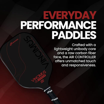 Vincimus Air Controller T600 Pickleball Paddle, T600 Carbon Fiber Pickleball Paddle with Enhance PP Honeycomb 16mm Core, 8.1oz with GatorGrit Face