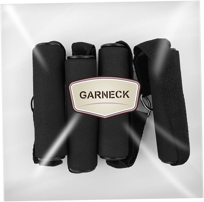 Garneck 4pcs Resistance Band Handles Plastic D Ring Exercise Strap Foam Handle Band Fitness Equipment for Home Gym Overhead Strength Training Stretching Black