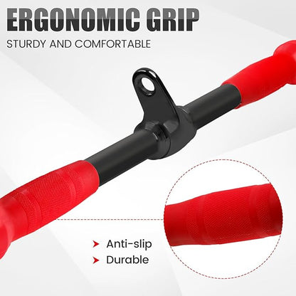V-shaped Bar Straight Rotating Bar Curl LAT Pull Down Bar D Handle Double D Row Handle With PU Grip Environmentally Odorless, Lat Pulldown Attachments Cable Machine Attachment for Home Gym