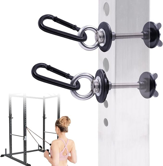 Heavy Duty Power Rack Attachments, 2PCS Resistant Band Accessories for Squat Rack, Fits 2"x2" & 3"x3" Uprights, 5/8" or 1" Holes, Resistance Band & Strength Training Use