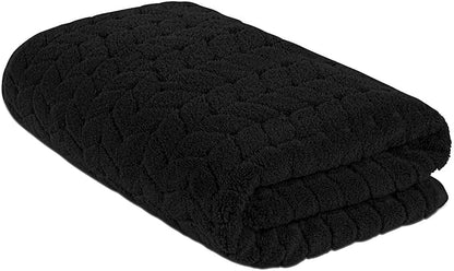 BAGNO MILANO Turkish Bath Towels, Soft Plush Jacquard Luxury Bath Towels, Quick Dry Towel Set (Black, Bath Sheet)