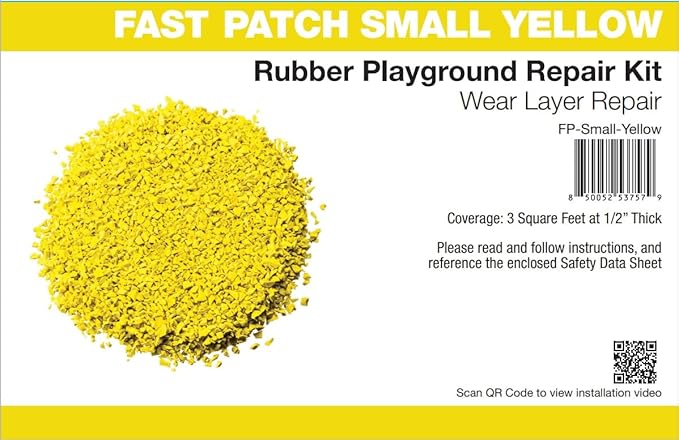 Fast Patch Poured-in-Place Surfacing Repair Kit Fix Rubber Playground (Yellow, Small)