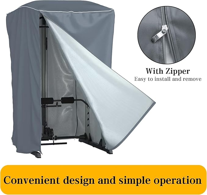 Power Cage Cover,Strength Training Power Cage Covers,84" H x 47" L x 69" W-Squat Rack Cage Accessories Outdoor And indoor Universal Dust and Waterproof Four-Season Protective Cover-Black